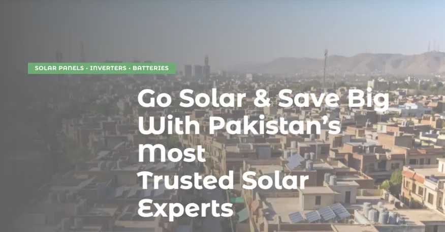 Cropped or redacted website screenshot: solar services website — rawalpindi